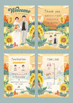 婚礼请柬 结婚 插画
