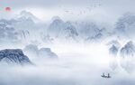 意境 中式背景山水 TIF分层