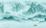 客厅 新款中式山水 tif分层