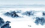 中国风客厅新款山水 tif分层