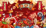 小龙虾背景墙图片