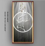光影抽象麋鹿玄关装饰画
