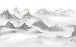 大气磅礴简约新中式山水背景墙