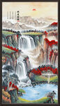 竖幅国画山水画