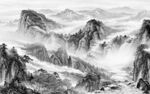 中国风客厅画山水图 tif分层