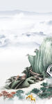 中国风意境玄关墙画 TIF分层