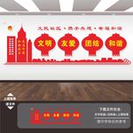 创意邻里社区文化墙展板口号设计