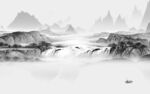 新上架客厅山水背景 TIF分层