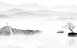 水墨 客厅风景山水 tif分层