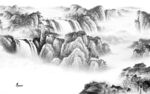 人气客厅风景山水 tif分层