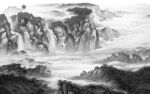 新品电视背景山水 tif分层