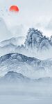 高雅山水画背景墙 TIF分层