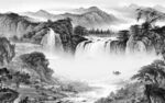 高雅现代简约山水 tif分层