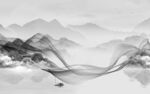 新款灰色高清山水 tif分层