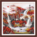 聚宝盆山水画