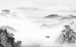 新中式客厅爆款山水 tif分层