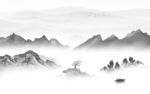 中式客厅人气山水 tif分层