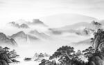 人气高档灰色山水 tif分层