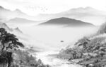 最新客厅灰山水画 tif分层