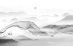 中国风客厅灰山水画 tif分层