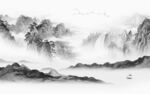 大气客厅灰山水画 tif分层