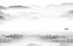 最新 中式灰色山水 TIF分层