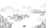 高雅客厅灰山水画 TIF分层