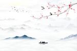 新中式梅花客厅电视背景墙