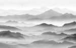 水墨灰色山水背景 tif分层