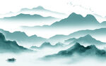 中国风现代意境山水 tif分层
