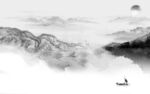 最新 山水灰色墙画 tif分层