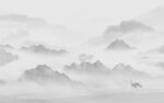 现代 山水灰色墙画 tif分层