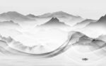 无框画最新灰色山水 Tif分层
