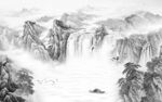 新上架高清灰色山水 TIf分层