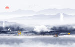 背景墙最新款山水画 Tif分层