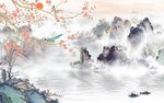 中式新品山水墙画 TiF分层