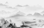 新款墙画灰色山水 TiF分层