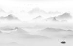 墙画客厅灰色山水 TiF分层