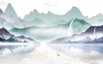 无框画高端简约山水 Tif分层