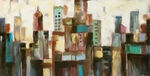 色块城市建筑风景抽象油画