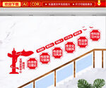新时代文明实践中心楼梯墙