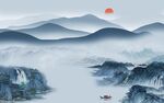 简约中式现代山水 tif分层