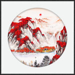 圆形山水画