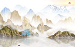 最新客厅风景山水 TIf分层