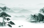 中国风背景墙新山水 Tif分层