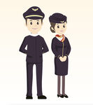 航空公司空姐空少AI矢量文件