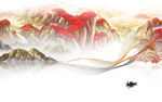 背景墙简约山水画 TIf分层