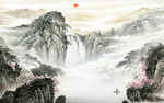 现代 新简约山水画 TIf分层