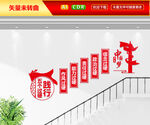 五个过硬楼梯文化墙