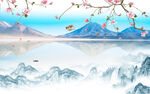 花鸟简约山水新画 TIf分层